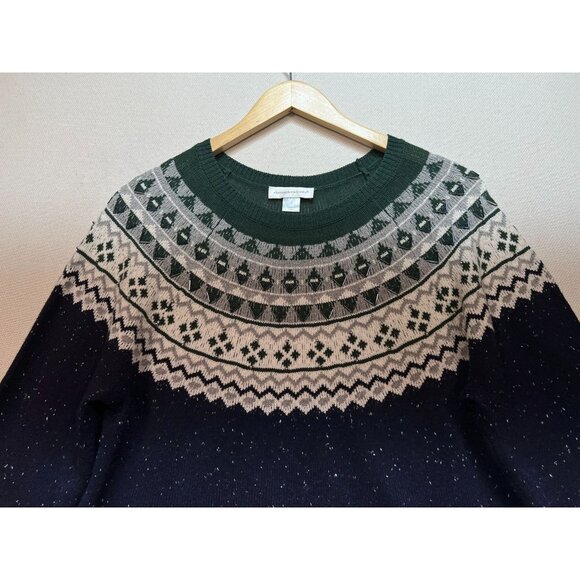 Christopher & Banks Womens Crewneck Pullover Sweater Knit Size L Multi Fair Isle - Picture 5 of 11